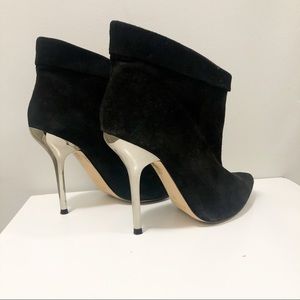 Aldo Suede Booties With Silver Heel. Size 6
